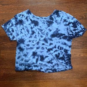 Bp Blue Tie Dye Crop Top